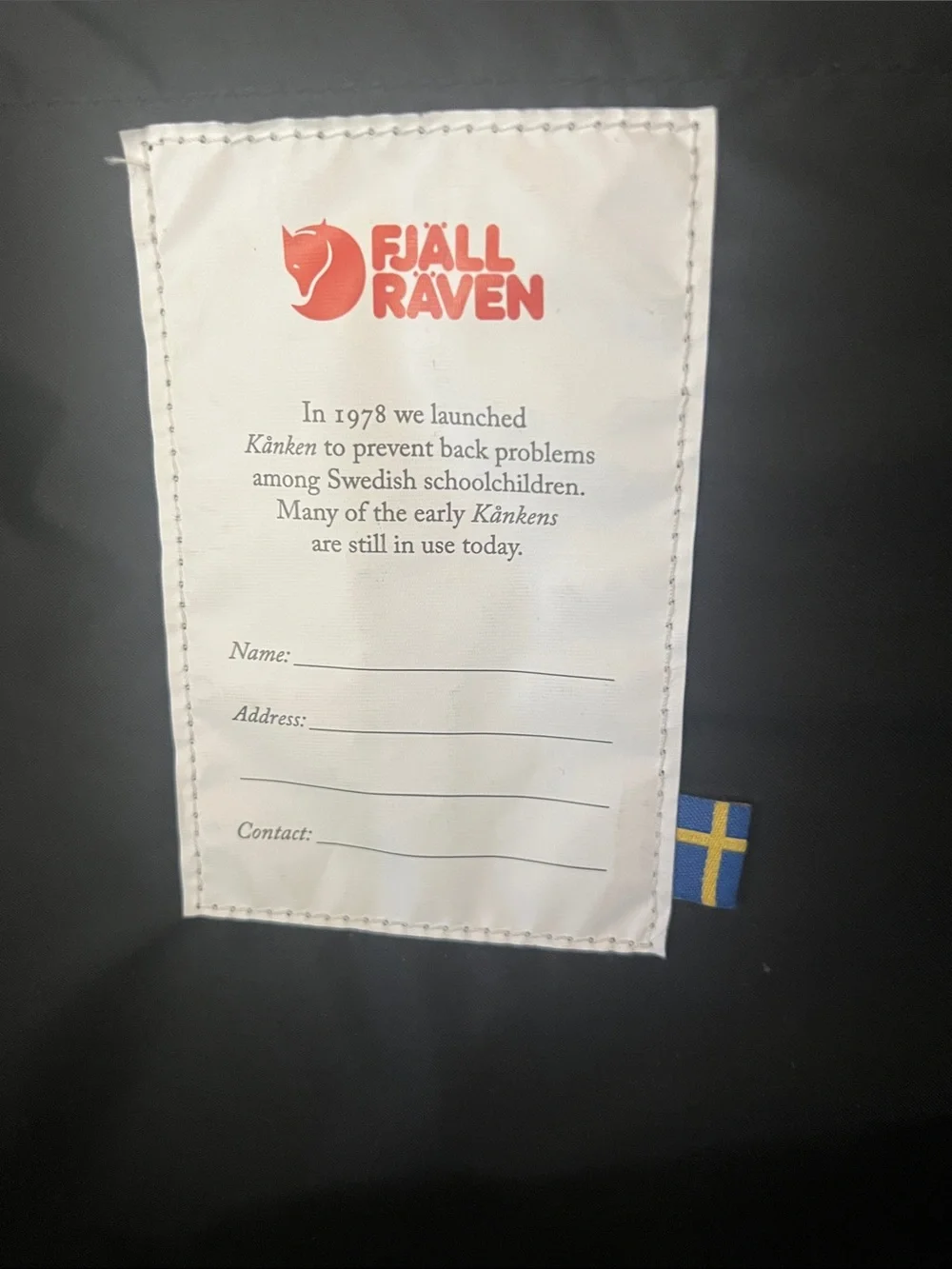 Fjallraven Kånken Black Backpack with Red Logo